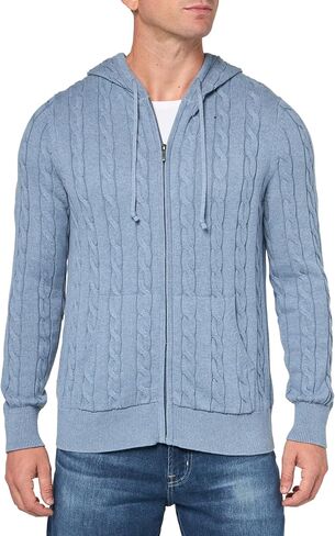 Brooks Brothers Men's Cotton Cable Knit Full Zip Hoodie Sweater in Saudi Arabia