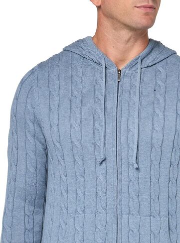 Brooks Brothers Men's Cotton Cable Knit Full Zip Hoodie Sweater in Saudi Arabia