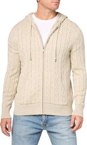 Brooks Brothers Men's Cotton Cable Knit Full Zip Hoodie Sweater in Saudi Arabia