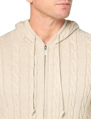 Brooks Brothers Men's Cotton Cable Knit Full Zip Hoodie Sweater in Saudi Arabia