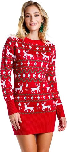 Tipsy Elves Women's Pop of Peppermint Sweater Dress Size Medium in Saudi Arabia
