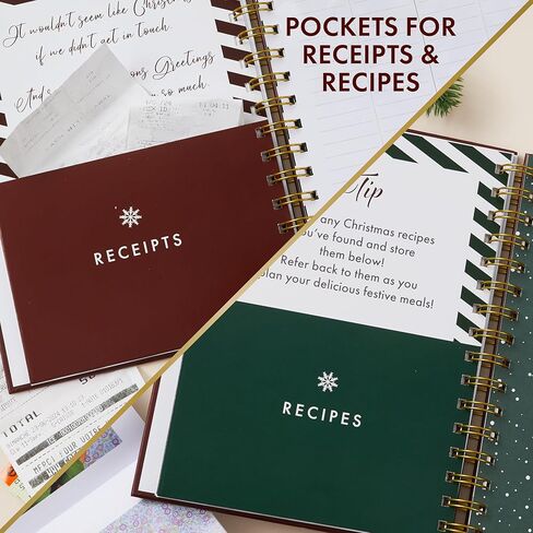 مخطط عيد الميلاد، دفتر ملاحظات بغلاف مقوى مقاس A5 - مثالي للميزانية - العد التنازلي الأسبوعي مع قائمة التسوق - مخطط الوجبات اليومية - ورق FSC 120 جرامًا للمتر المربع، 100 صفحة in Kuwait