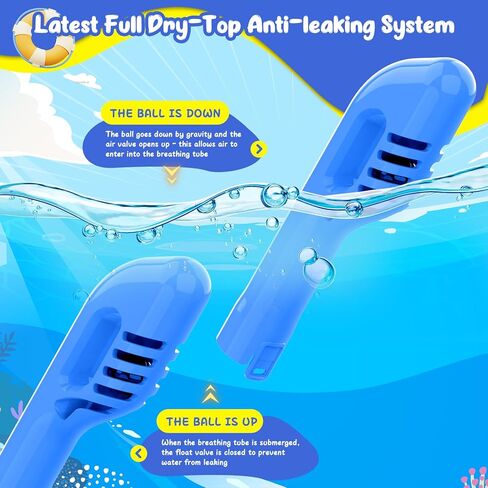 Jwintee Kids Full Face Snorkel Mask, Kids Snorkeling Set Gear with Camera Mount, Dry Top Anti-Leak Anti-Fog, 180 Degree Panoramic View in Kuwait