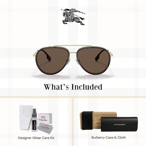 BURBERRY Oliver BE3125 Pilot Sunglasses for Men + BUNDLE With Designer iWear Eyewear Kit in Saudi Arabia