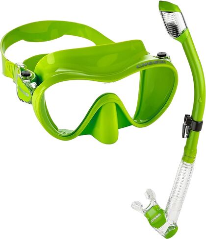 Cressi Scuba Diving Snorkeling Kit - Freediving Mask & Dry Snorkel | F1 & Supernova Dry: Designed in Italy, Rouge in Saudi Arabia