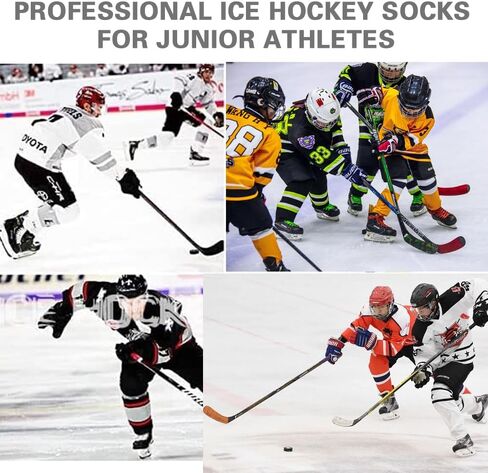 bataidis Cut Resistant Hockey Socks (2 Pairs),Performance Knee High Cut Resistant socks,Level 3 Protection(with Dyneema yarns),Large,color black in Kuwait