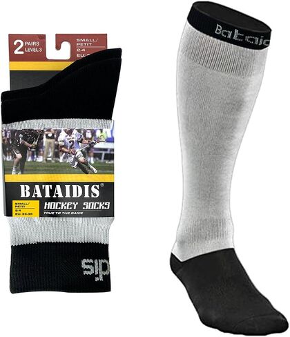 bataidis Cut Resistant Hockey Socks (2 Pairs),Performance Knee High Cut Resistant socks,Level 3 Protection(with Dyneema yarns),Large,color black in Kuwait