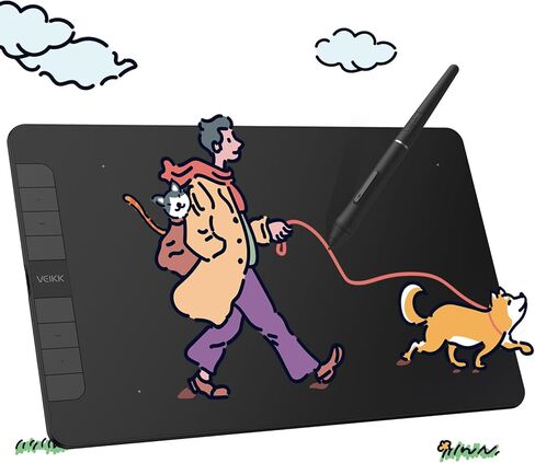 تابلت رسم جرافيك VEIKK VK640 تابلت رسومات رقمي 6x4 بوصة تابلت فني مع 6 مفاتيح ساخنة ودعم إمالة 8192 قلم خالي من البطارية، متوافق مع نظام التشغيل Windows/Mac/Linux/Andorid/Chrome OS in Kuwait