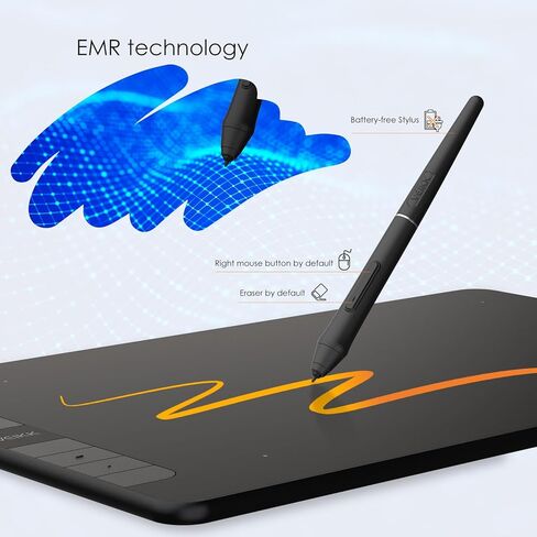 تابلت رسم جرافيك VEIKK VK640 تابلت رسومات رقمي 6x4 بوصة تابلت فني مع 6 مفاتيح ساخنة ودعم إمالة 8192 قلم خالي من البطارية، متوافق مع نظام التشغيل Windows/Mac/Linux/Andorid/Chrome OS in Kuwait