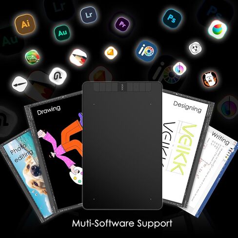 تابلت رسم جرافيك VEIKK VK640 تابلت رسومات رقمي 6x4 بوصة تابلت فني مع 6 مفاتيح ساخنة ودعم إمالة 8192 قلم خالي من البطارية، متوافق مع نظام التشغيل Windows/Mac/Linux/Andorid/Chrome OS in Kuwait