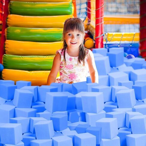 مكعبات الحفرة الإسفنجية - 36 قطعة من المكعبات الإسفنجية لحفر الكرات الإسفنجية، والجمباز، ودورات الجري الحر والباركور، وحدائق التزلج، وبي إم إكس، وساحات الترامبولين - أزرق داكن (5 بوصة × 5 بوصة × 5 بوصة) in Kuwait