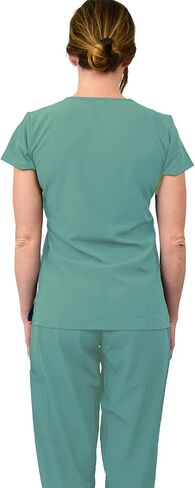 Green Town Scrubs for Women Scrub Set - Jogger Pant and V-Neck Top, 6 Pockets, Easy Care Uniforms-Black-XX-Large Tall in Saudi Arabia