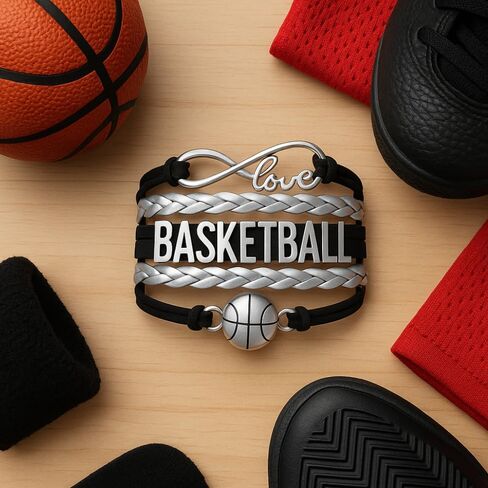 Infinity Collection Adjustable Basketball Charm Bracelet in Kuwait