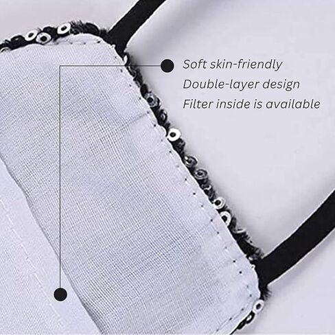 قناع وجه من حجر الراين قناع تنكر بلينغ للوجه مع حلقات أذن قابلة للتعديل، قناع وجه عصري للنساء in Kuwait