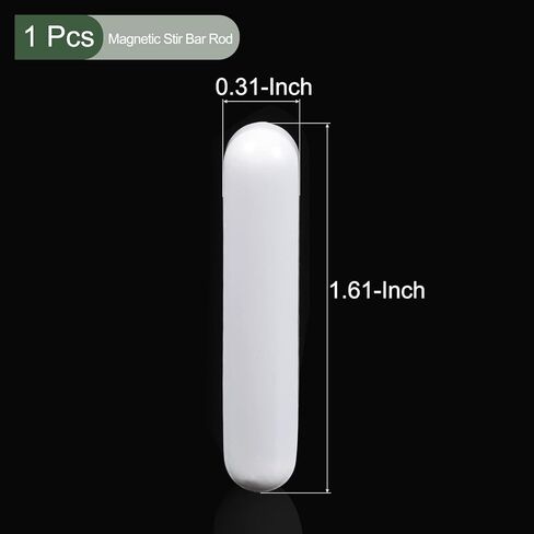 YOKIVE قطعة واحدة من قضيب التحريك المغناطيسي، محرك من النوع الأسطواني المطلي بمادة PTFE | رائعة للاستخدام في محلول سائل المختبر وخلط الخلط (أبيض، 0.98 × 0.28 بوصة) in Kuwait