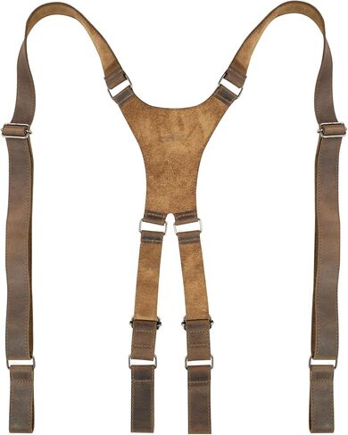 Hide & Groom, X Back Suspender with Belt Loops for Groomsmen, Formal Wear for Weddings, Harness for Dinner Parties, Steampunk, Full Grain Leather, Handmade, Bourbon Brown in Saudi Arabia