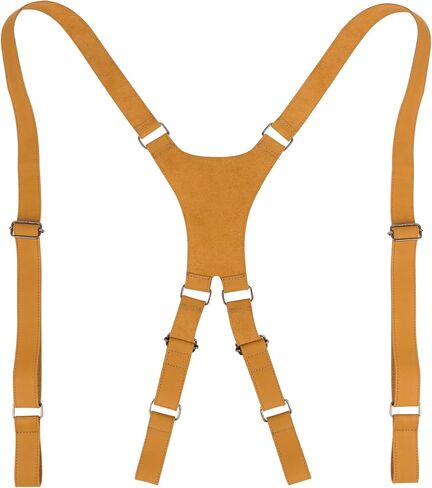 Hide & Groom, X Back Suspender with Belt Loops for Groomsmen, Formal Wear for Weddings, Harness for Dinner Parties, Steampunk, Full Grain Leather, Handmade, Bourbon Brown in Kuwait