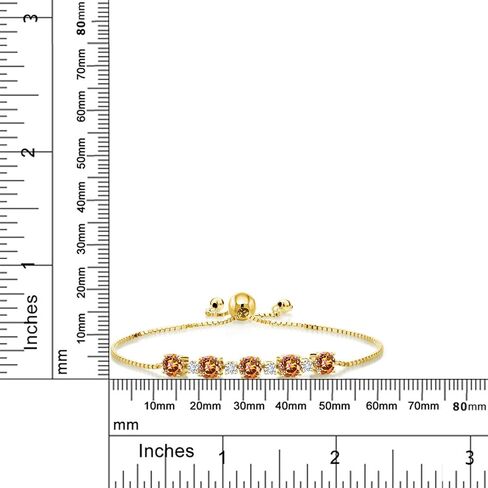 Gem Stone King 2.64 Ct Purple Amethyst G-H Lab Grown Diamond 18K Yellow Gold Plated Silver Tennis Bracelet For Women in Saudi Arabia