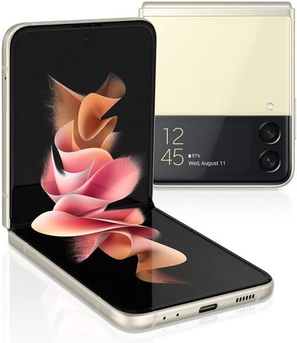 SAMSUNG Galaxy Z Flip 3 Flip3 5G Fully Unlocked Android Cell Phone US Version Smartphone Flex Mode, Intuitive Camera Compact - (Renewed) (256GB, Lavender) in Saudi Arabia
