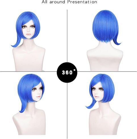 LABEAUTÉ Max Beauty Green Cosplay Wig with Bangs for Women Straight Mint Anime Cosplay Halloween Party Hair Wig + Free Cap in Kuwait