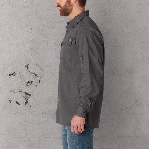 Dickies mens Dickies Men's Flex Ripstop Long Sleeve Button Down Shirt, Black, Medium US in Saudi Arabia