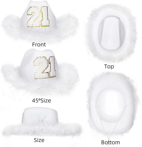 JUSTOTRY 21st Birthday Pink Cowboy Hat with Rhinestone - 21ST Birth day Outfit Gifts for Women Cowgirl Hats with Wide Brime for 21st Birthday Decorations in Kuwait