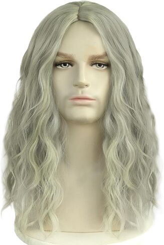 Beard Thor Wig Cosplay Mens Golden Brown Wig Long Curly Wig With Beard Heat Resistant Synthetic Halloween Costume Wig (Golden Brown) in Saudi Arabia