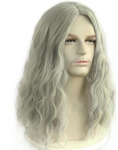 Beard Thor Wig Cosplay Mens Golden Brown Wig Long Curly Wig With Beard Heat Resistant Synthetic Halloween Costume Wig (Golden Brown) in Saudi Arabia