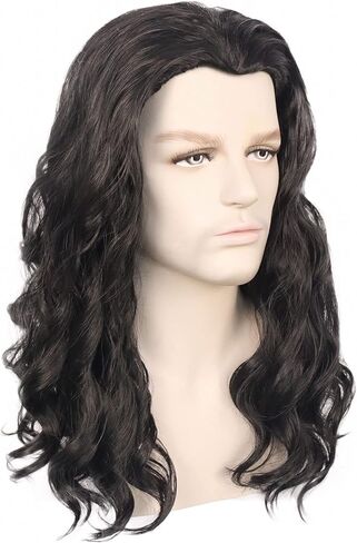 Beard Thor Wig Cosplay Mens Golden Brown Wig Long Curly Wig With Beard Heat Resistant Synthetic Halloween Costume Wig (Golden Brown) in Kuwait