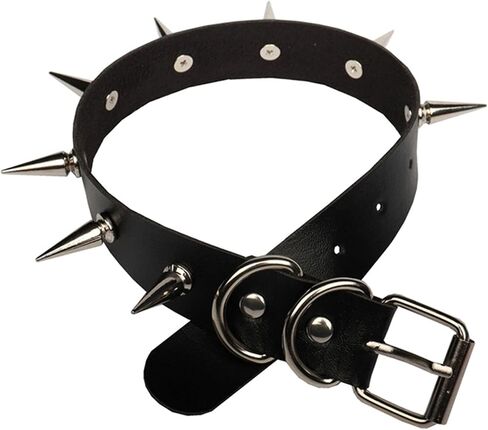 Olbye Spike Rivet Studded Choker Necklace Black Leather Rock Punk Short Necklace PU Gothic Collar Necklace Link Adjustable Necklace Jewelry for Women and Girls in Kuwait