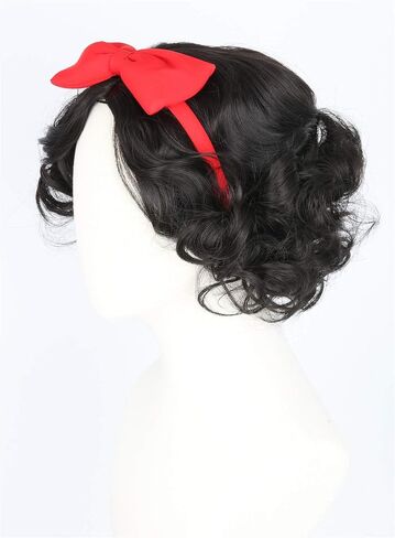 LeMarnia Black Short Bob + Bow Accessories Princess Wig for Women Cosplay Wigs Halloween Fancy Dress Wigs in Kuwait