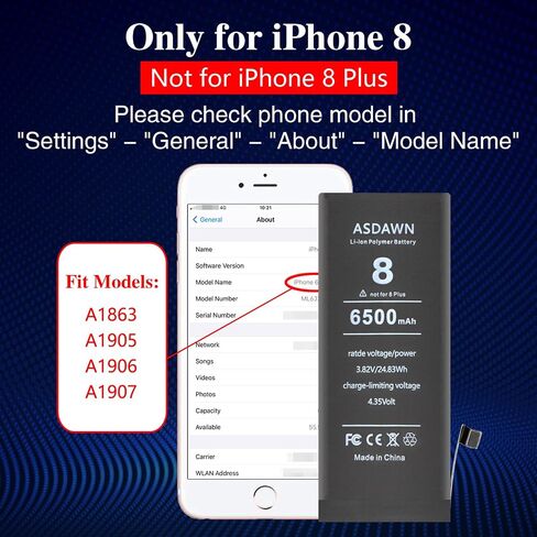 بطارية ASDAWN بقدرة 3880 مللي أمبير في الساعة لهاتف iPhone 7 Plus (ليست 7)، استبدال بطارية iPhone 7 Plus ذات سعة أعلى لجهاز A1661 A1784 A1785 A1786 مع أدوات احترافية + تعليمات التثبيت in Saudi Arabia