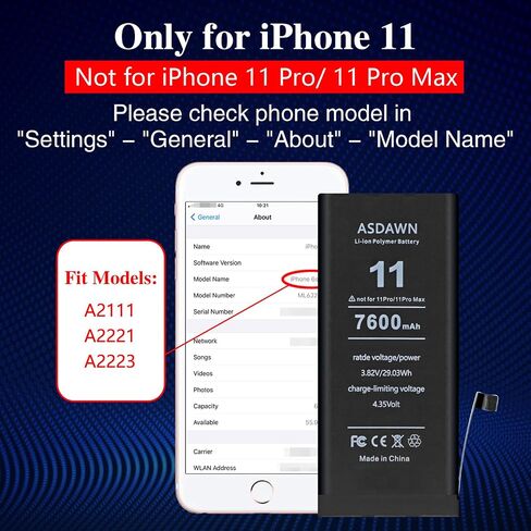 بطارية ASDAWN بقدرة 3880 مللي أمبير في الساعة لهاتف iPhone 7 Plus (ليست 7)، استبدال بطارية iPhone 7 Plus ذات سعة أعلى لجهاز A1661 A1784 A1785 A1786 مع أدوات احترافية + تعليمات التثبيت in Kuwait