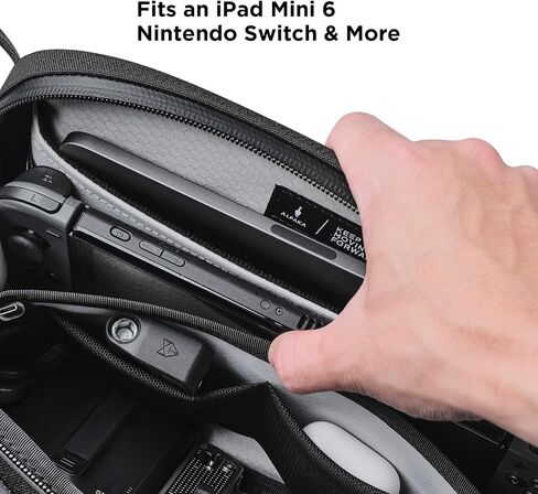 ALPAKA Bravo Waist Pack - iPad Mini, Nintendo Switch, and Other Electronics Organizer - Versatile Carrying Case - Weatherproof Axoflux Black 600D Fabric in Saudi Arabia