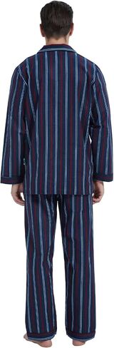 GLOBAL Men's Pajamas Sets 100% Cotton Flannel Sleepwear Long-Sleeve top & Bottom in Saudi Arabia