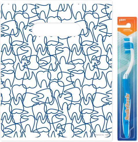 Molar Mix-Up Dental Giveaway Bags, 8" x 10", 100 Pack in Saudi Arabia