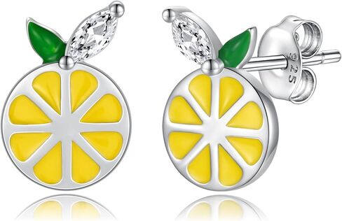 Cute Orange Fruit Earrings 925 Sterling Silver Tangerine Stud Summer Statement Jewelry Wedding Birthday Gifts for Women Girls Teens in Saudi Arabia