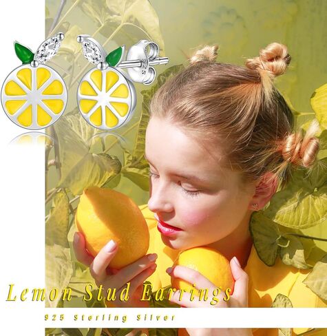 Cute Orange Fruit Earrings 925 Sterling Silver Tangerine Stud Summer Statement Jewelry Wedding Birthday Gifts for Women Girls Teens in Saudi Arabia