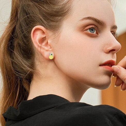 Cute Orange Fruit Earrings 925 Sterling Silver Tangerine Stud Summer Statement Jewelry Wedding Birthday Gifts for Women Girls Teens in Saudi Arabia