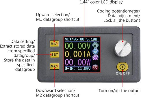 DROK® Numerical Control Step Down Voltage Regulator Stabilizer, DC 6-55V to 0-50V 5A Constant Voltage Current Buck Power Converter Voltage Transformer, Variable Regulated Power Supply, LCD Display in Saudi Arabia