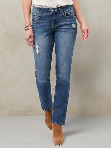 Democracy womens Democracy Women's Plus-size "Ab"solution High Rise Straight Leg Jeans, Blue Vintage, 24 Plus in Saudi Arabia