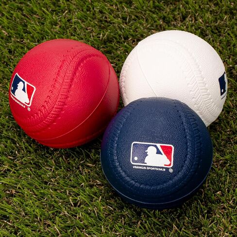 Franklin Sports Foam Baseballs - Soft Foam Practice Baseballs for Kids - Perfect for Hitting and Indoor or Outdoor Play - 3 Pack - Official MLB Licensed Product in Saudi Arabia