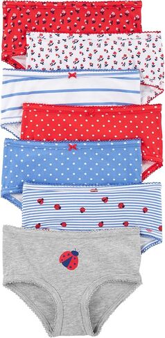 Carter's Girls' Little 7-Pack Underwear (Floral/Stripes/Hearts, 10-12) in Saudi Arabia