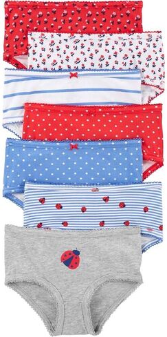 Carter's Girls' Little 7-Pack Underwear (Floral/Stripes/Hearts, 10-12) in Saudi Arabia