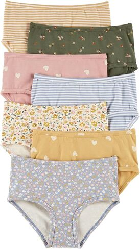 Carter's Girls' Little 7-Pack Underwear (Floral/Stripes/Hearts, 10-12) in Saudi Arabia