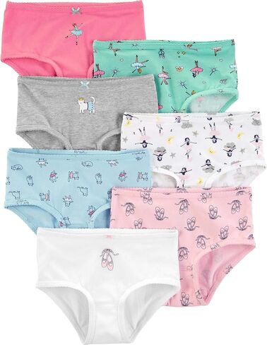 Carter's Girls' Little 7-Pack Underwear (Floral/Stripes/Hearts, 10-12) in Saudi Arabia