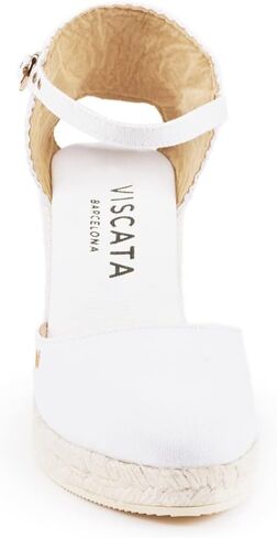 VISCATA Satuna Espadrille Canvas Wedges Spain Handmade 3 ½" Heel Women's Sandals with Breathable Organic Cotton Canvas and 100% Natural Jute Midsole for All Occasions: Casual, Work, Party in Saudi Arabia