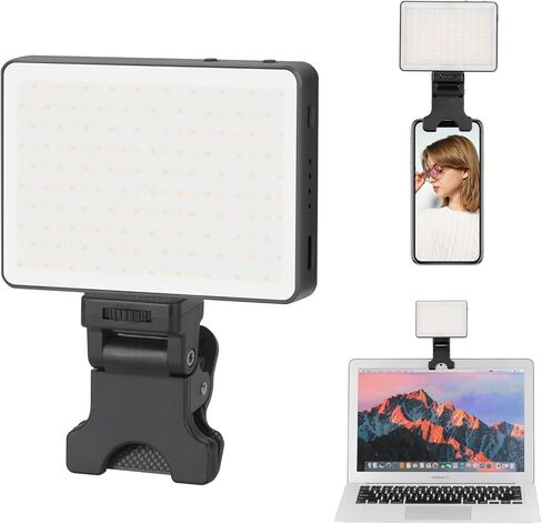King Ma Portable Selfie Phone Light, 3 Modes LED Clip on Light Rechargeable Video Light for iPhone Pictures, TikTok Vlog, Computer Laptop Video Conferencing, Zoom Meetings Lighting, Makeup Fill in Saudi Arabia