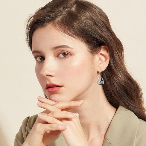 Cow with Girl Earrings 925 Sterling Silver Cow Drop Dangle Earrings Cow Jewelry Gifts for Women Girls Cow Lover in Kuwait