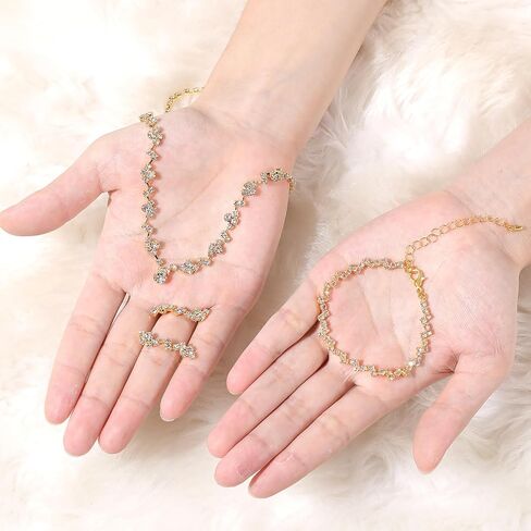 Yolev Bridal Jewelry Set Rhinestone Wedding Jewelry Set Include Wome Necklace Bracelet Earrings Brides Bridesmaid Prom Costume Jewelry Set for Bridal Wedding Party in Kuwait